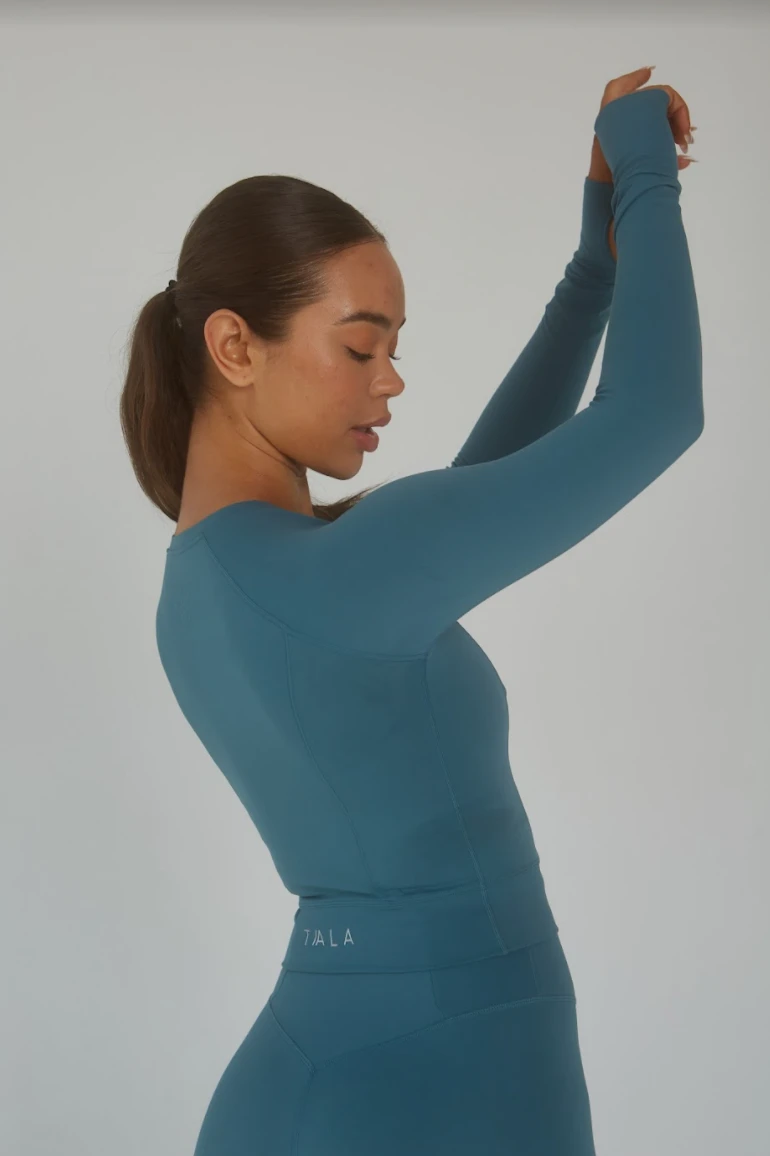 Tala SKINLUXE CUT OUT LONG SLEEVE TOP - OCEAN GREEN 2 Tala SKINLUXE CUT OUT LONG SLEEVE TOP - OCEAN GREEN - Image 2