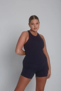 Tala SKINLUXE BUILT-IN SUPPORT HIGH NECK VEST - NAVY