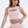 Tala SKINLUXE BUILT-IN SUPPORT CROP CUT OUT VEST - PINK CLAY