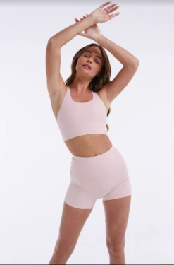 Tala SKINLUXE HIGH WAISTED TRAINING SHORTS - PINK CLAY