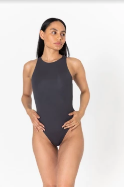 Tala 365 HIGH NECK SLEEVELESS BODYSUIT - OYSTER BLACK