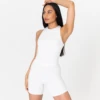 Tala 365 RACERBACK HIGH NECK VEST - COCONUT MILK