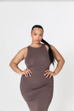 Tala 365 RACERBACK HIGH NECK VEST - MOCHA