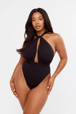 Tala HAMPTONS PLUNGE NECK MULTIWAY SWIMSUIT - BLACK -Sportswear Store Sh06 Tala Ecom black swimsuit 2296