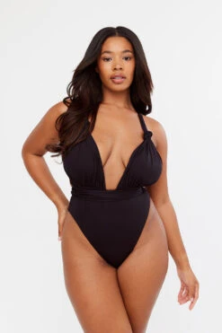 Tala HAMPTONS PLUNGE NECK MULTIWAY SWIMSUIT - BLACK -Sportswear Store Sh06 Tala Ecom black swimsuit 2319