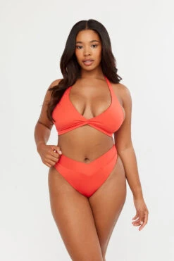Tala AMALFI WRAP DETAIL HALTER BIKINI TOP - CHILLI -Sportswear Store Sh13 Tala Ecom chilli wrap top bottom 2735
