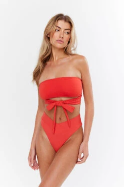 Tala ANTIBES MULTIWAY BANDEAU BIKINI TOP - CHILLI -Sportswear Store Sh20 Tala Ecom chilli bandue and wrap bottoms 3073