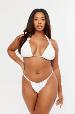 Tala SIENNA HIGH LEG RUCHED BIKINI BOTTOM - WHITE -Sportswear Store Sh23 Tala Ecom white multi top bottoms 3257