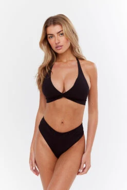 Tala AMALFI WRAP DETAIL HALTER BIKINI TOP - BLACK -Sportswear Store Sh32 Tala Ecom wrap top 3619