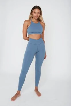 Tala DAYFLEX HIGH NECK KEYHOLE SPORTS BRA - MINERAL BLUE -Sportswear Store TALA Dayone 07 040