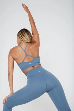 Tala DAYFLEX HIGH NECK KEYHOLE SPORTS BRA - MINERAL BLUE -Sportswear Store TALA Dayone 07 059