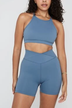 Tala DAYFLEX HIGH NECK KEYHOLE SPORTS BRA - MINERAL BLUE -Sportswear Store TALA Dayone 10 001