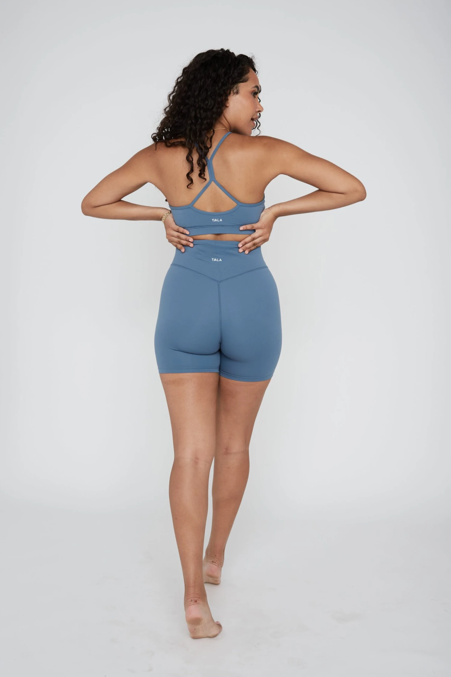 Tala DAYFLEX WRAP HIGH WAISTED CYCLING SHORTS - MINERAL BLUE 3 Tala DAYFLEX WRAP HIGH WAISTED CYCLING SHORTS - MINERAL BLUE - Image 3