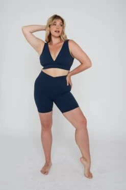 Tala DAYFLEX WRAP HIGH WAISTED CYCLING SHORTS - SEA BLUE
