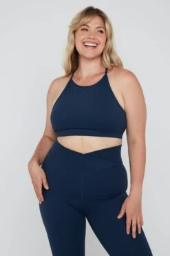 Tala DAYFLEX HIGH NECK KEYHOLE SPORTS BRA - SEA BLUE