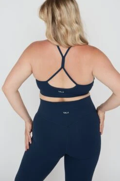 Tala DAYFLEX HIGH NECK KEYHOLE SPORTS BRA - SEA BLUE -Sportswear Store TALA Dayone 16 040