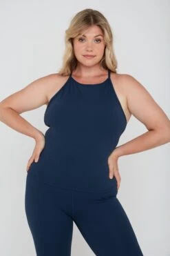 Tala DAYFLEX BUILT-IN SUPPORT HIGH NECK KEYHOLE VEST - SEA BLUE