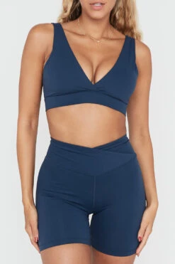 Tala DAYFLEX V NECK SPORTS BRA - SEA BLUE -Sportswear Store TALA Dayone 26 061