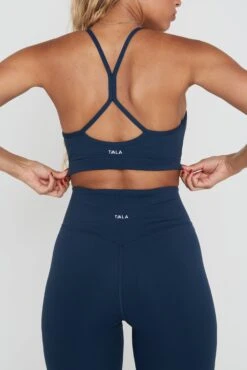 Tala DAYFLEX HIGH NECK KEYHOLE SPORTS BRA - SEA BLUE -Sportswear Store TALA Dayone 30 052
