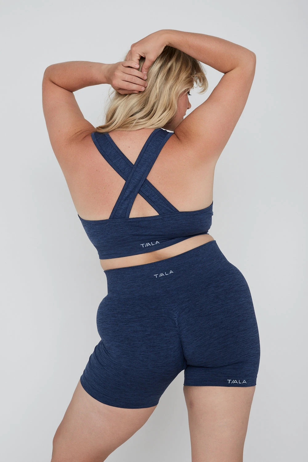 Tala SCULPT SEAMLESS WRAP SPORTS BRA - FRENCH NAVY MARL 4 Tala SCULPT SEAMLESS WRAP SPORTS BRA - FRENCH NAVY MARL - Image 4