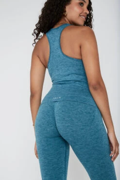 Tala SCULPT SEAMLESS RACERBACK VEST - TEAL GREEN MARL -Sportswear Store TALA Dayone 43 081