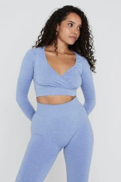 Tala SCULPT SEAMLESS WRAP LONG SLEEVE CROP TOP - VIOLET MARL 9 Tala SCULPT SEAMLESS WRAP LONG SLEEVE CROP TOP - VIOLET MARL -Sportswear Store TALA Dayone 52 004