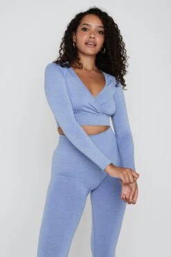 Tala SCULPT SEAMLESS WRAP LONG SLEEVE CROP TOP - VIOLET MARL 7 Tala SCULPT SEAMLESS WRAP LONG SLEEVE CROP TOP - VIOLET MARL -Sportswear Store TALA Dayone 52 047