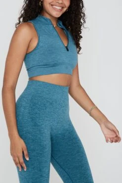 Tala SCULPT SEAMLESS ZAHARA SPORTS BRA - TEAL GREEN MARL -Sportswear Store TALA Dayone 62 041