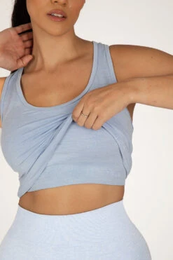 Tala SCULPT SEAMLESS RACERBACK VEST - ICE BLUE MARL -Sportswear Store TALA19JULY8933