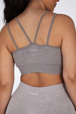 Tala SCULPT SEAMLESS STRAPPY SPORTS BRA - TAUPE MARL -Sportswear Store TALA19JULY9042