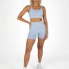 Tala SCULPT SEAMLESS SCRUNCH CYCLING SHORTS - ICE BLUE MARL
