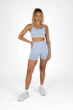 Tala SCULPT SEAMLESS SCRUNCH CYCLING SHORTS - ICE BLUE MARL