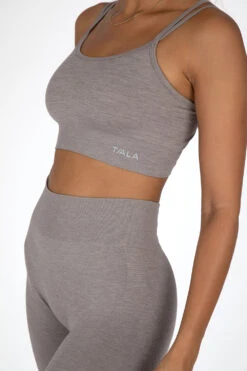 Tala SCULPT SEAMLESS STRAPPY SPORTS BRA - TAUPE MARL -Sportswear Store TALA19JULY9295