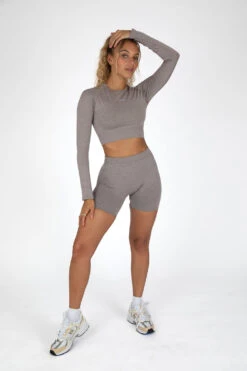 Tala SCULPT SEAMLESS SCRUNCH CYCLING SHORTS - TAUPE MARL