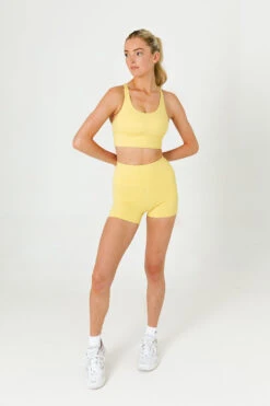 Tala SKINLUXE HIGH WAISTED TRAINING SHORTS - BUTTER YELLOW -Sportswear Store TALAJADEBUTTER 1058copy