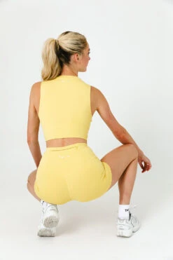 Tala SKINLUXE BUILT-IN SUPPORT CROP CUT OUT VEST - BUTTER YELLOW -Sportswear Store TALAJADEBUTTER 1124copy 1