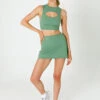 Tala SKINLUXE BUILT-IN SUPPORT CROP CUT OUT VEST - JADE GREEN