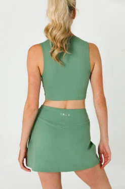 Tala SKINLUXE BUILT-IN SUPPORT CROP CUT OUT VEST - JADE GREEN -Sportswear Store TALAJADEBUTTER 1220 1
