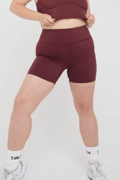 Tala SKINLUXE HIGH WAISTED CYCLING SHORTS - DARK CHERRY -Sportswear Store TALASkinluxe Borgecom 15 011