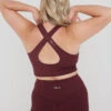 Tala SKINLUXE HIGH NECK CROSS BACK BRA - DARK CHERRY