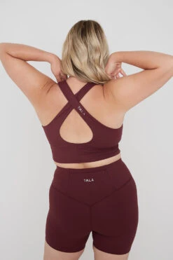 Tala SKINLUXE HIGH NECK CROSS BACK BRA - DARK CHERRY
