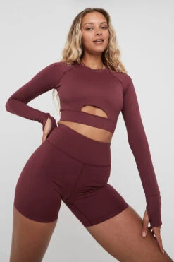 Tala SKINLUXE HIGH WAISTED CYCLING SHORTS - DARK CHERRY -Sportswear Store TALASkinluxe Borgecom 17 025