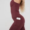 Tala SKINLUXE HIGH WAISTED SIDE POCKET LEGGING - DARK CHERRY