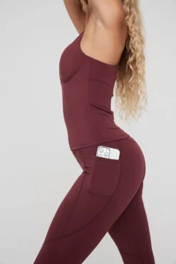 Tala SKINLUXE HIGH WAISTED SIDE POCKET LEGGING - DARK CHERRY