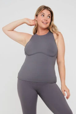 Tala SKINLUXE BUILT-IN SUPPORT HIGH NECK VEST - TORNADA GREY