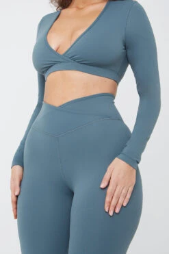 Tala DAYFLEX WRAP HIGH WAISTED LEGGING - LAKE GREEN 9 Tala DAYFLEX WRAP HIGH WAISTED LEGGING - LAKE GREEN -Sportswear Store TALA 03 084