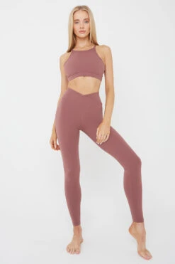 Tala DAYFLEX HIGH NECK KEYHOLE SPORTS BRA - DESERT ROSE -Sportswear Store TALA 07 033