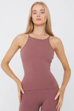 Tala DAYFLEX BUILT-IN SUPPORT HIGH NECK KEYHOLE VEST - DESERT ROSE