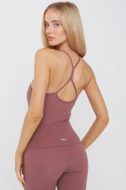 Tala DAYFLEX BUILT-IN SUPPORT HIGH NECK KEYHOLE VEST - DESERT ROSE -Sportswear Store TALA 10 046