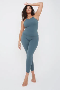 Tala DAYFLEX BUILT-IN SUPPORT HIGH NECK KEYHOLE VEST - LAKE GREEN -Sportswear Store TALA 12 012